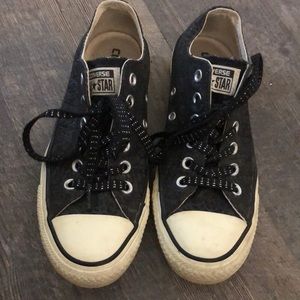 Black sparkly patterned converse